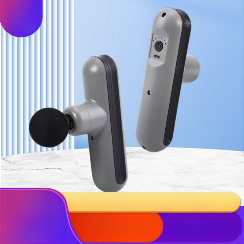 Mini nešiojamas fascijos masažo prietaisas namų naudojimui; šepetėlių motoras; iki 5-ojo greičio ar aukštesnis; 4 masažo galvutės; įmontuota baterija; triukšmas mažiau kaip 36 dB