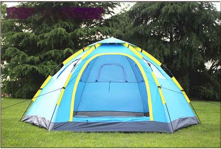 Šešiakampė palapinė 6-8 asmenims su dviejomis durimis, greitas įrengimas, atspari vandeniui 1500-2000 mm