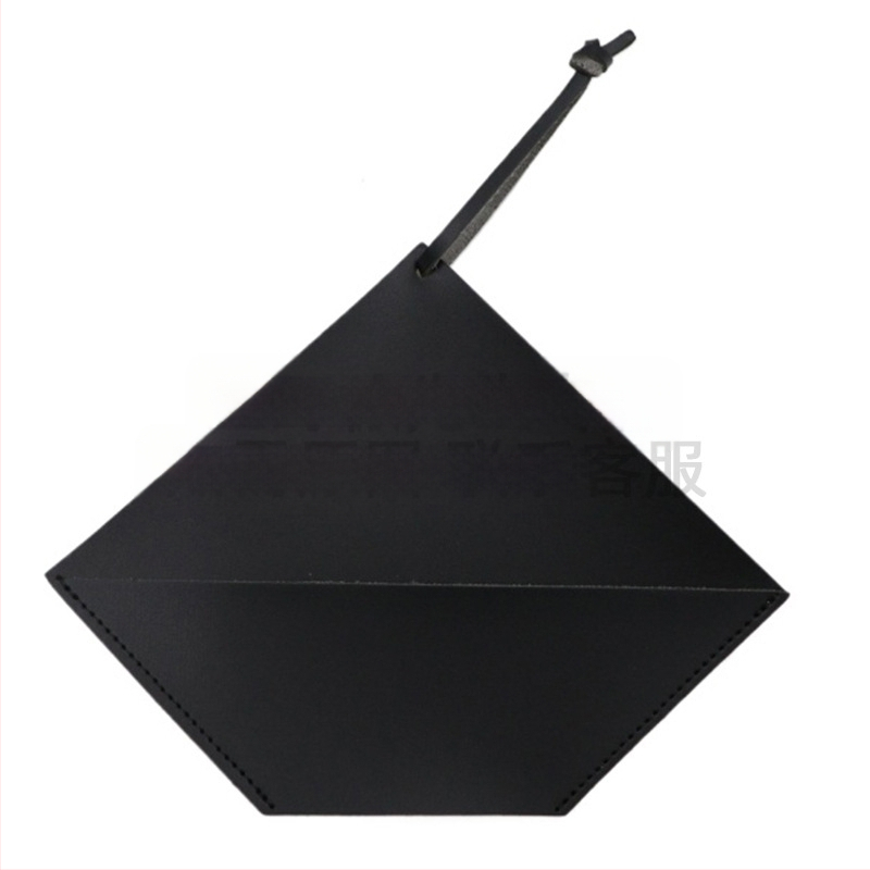 PU oda – nešiojamas kavos filtro popieriaus laikiklis ventiliatoriaus forma su saugojimo krepšeliu, lengvas prabangos stilius, pritaikomas logotipas