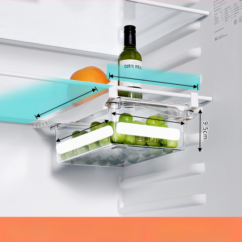 Хладилник-ящик за яйца с висяща кошница, вътрешен органайзер за съхранение (PET+ABS; 1 бр.; стил: модерен минимализъм; висяща кошница)