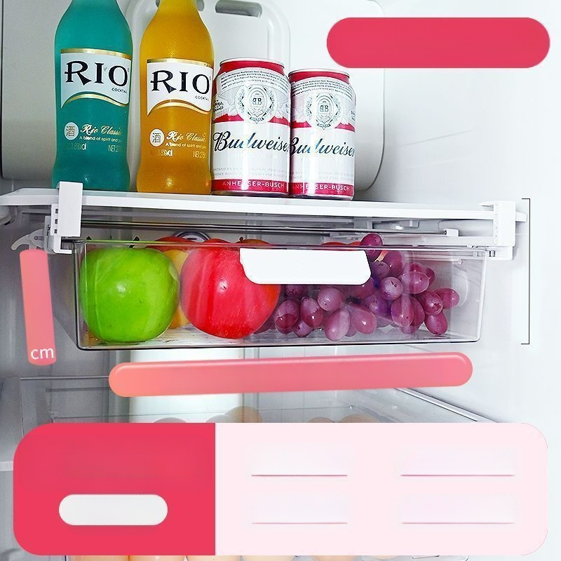 Хладилник-ящик за яйца с висяща кошница, вътрешен органайзер за съхранение (PET+ABS; 1 бр.; стил: модерен минимализъм; висяща кошница)