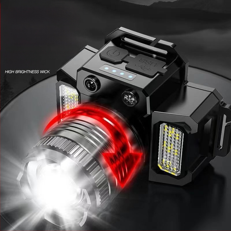 Galvos lemputė su LED, 3W, 1500mAh, rankinis įkrovimas, 200–500 m spindulys