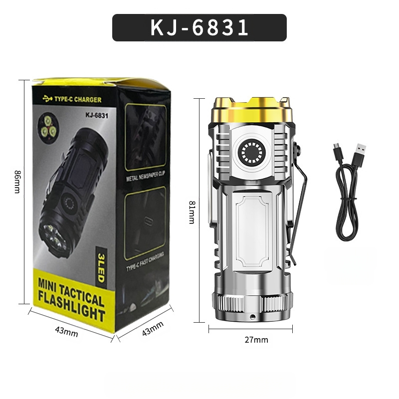 LED клип‑фенерче за шапка, 5W, презареждаем, пластмасов корпус, обхват 50–100 м