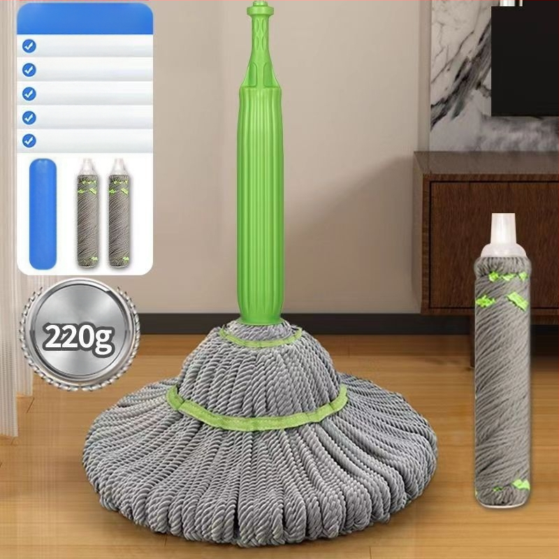 Namų valymui skirtas besisukantis mopas iš bambuko pluošto, rankų naudojimas nereikalingas