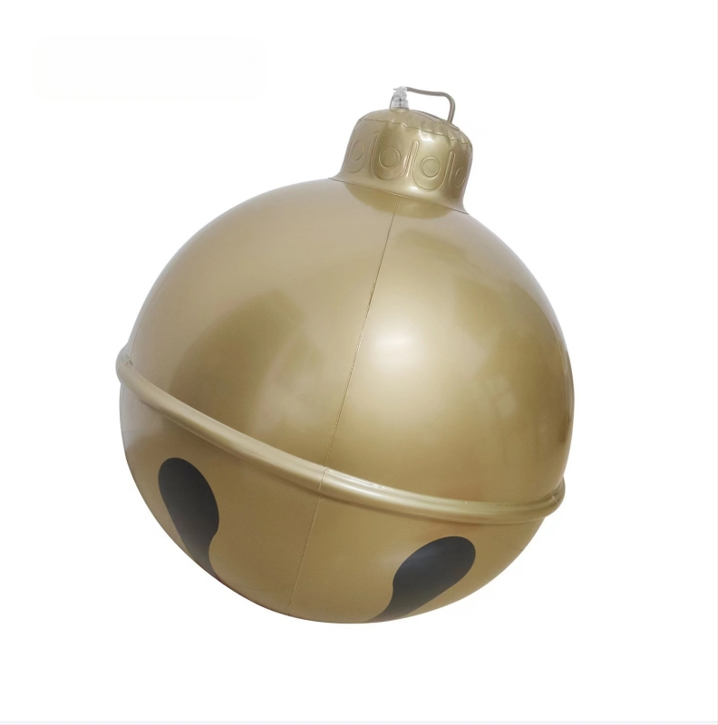 Χριστουγεννιάτικο μπαλόνι με καμπάνα για εξωτερική διακόσμηση, PVC, αγροτικό στυλ, ημιχειροκίνητη παραγωγή, βάρος 0,35 kg