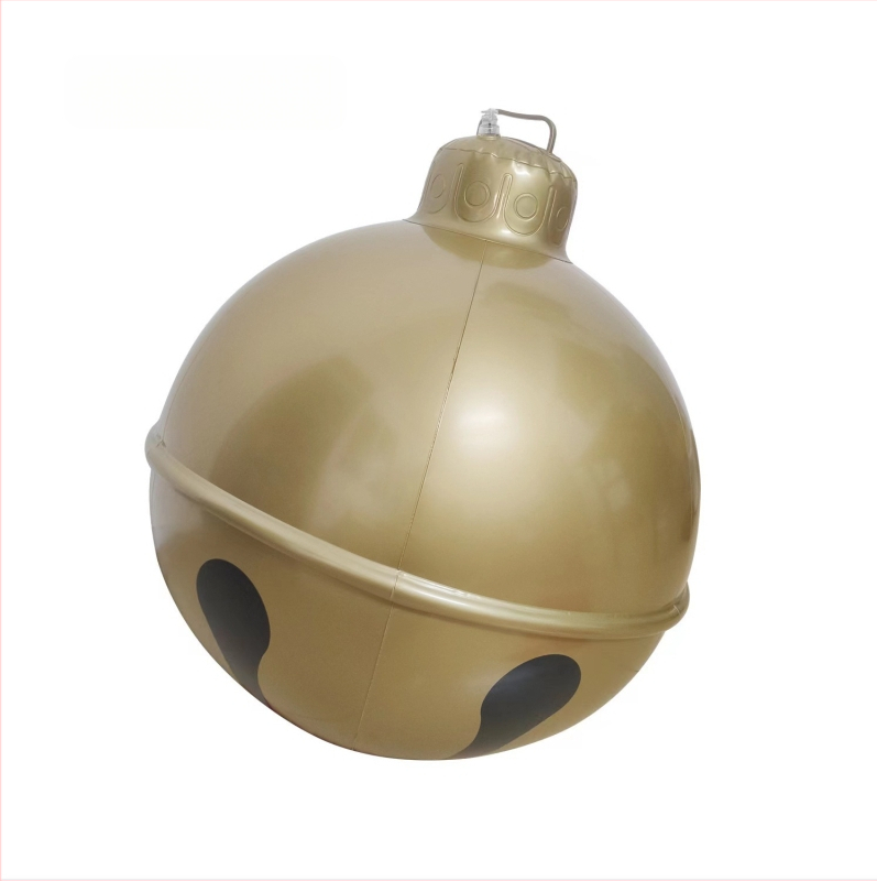 Χριστουγεννιάτικο μπαλόνι με καμπάνα για εξωτερική διακόσμηση, PVC, αγροτικό στυλ, ημιχειροκίνητη παραγωγή, βάρος 0,35 kg