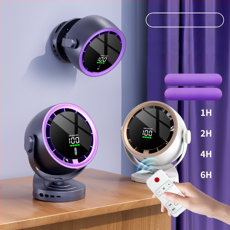 Клип-вентилатор за бюро с USB захранване, безчетков двигател, ABS корпус, вградена батерия 2000–4000mAh