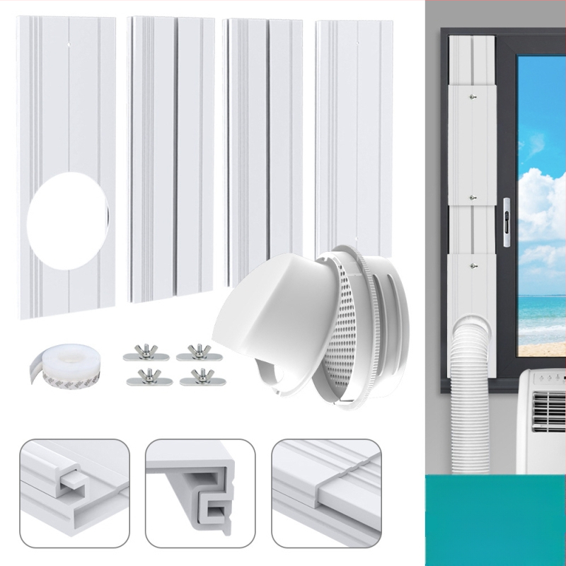 Σετ φορητού κλιματιστικού με ρυθμιζόμενο στεγανοποιητικό παραθύρου και καθολική διεπαφή 4-σε-1, μοντέλο 9000111