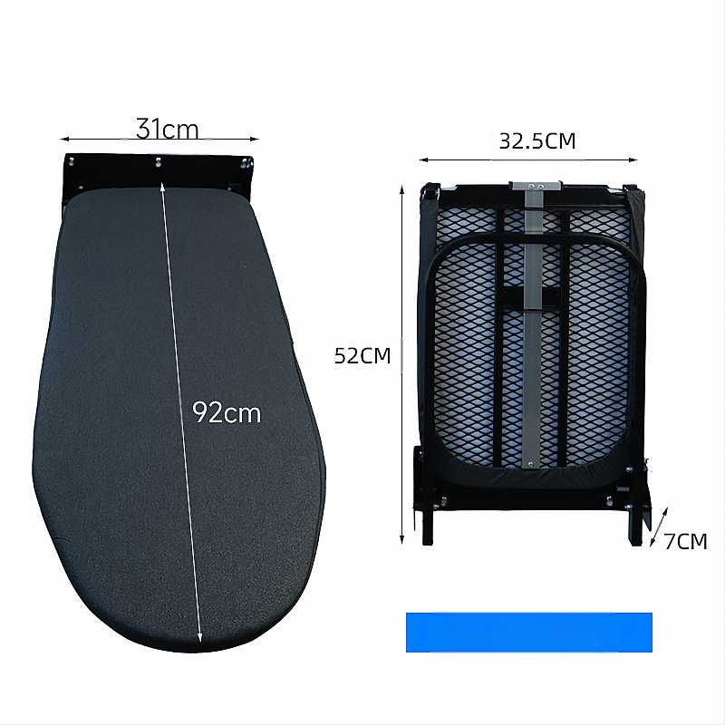 Sieninė sulankstoma lyginimo lenta su lyginimo laikikliu ir kabliu – medvilnės uždanga, adatos medvilnės pagalvė, anglies plieno rėmas, plastikiniai kojos; 4 vnt dėžutėje