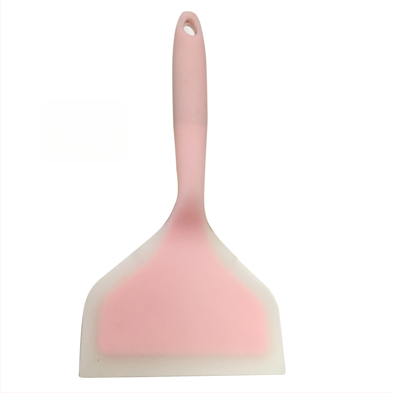 Silikoninis kepimo šaukštas - nelipnus, atsparus aukštoms temperatūroms, neslidus, apsauga nuo nudegimų, rankena iš silikono su plastiko įvyniojimu; pritaikoma