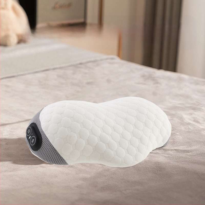 Masazo pagalvė su atminties putomis ir kvėpuojančiu medvilniniu užvalkalu, šildymas ir vibracija, kaklo ir juosmens masažas, 135° tempimas, 2 masažo galvutės