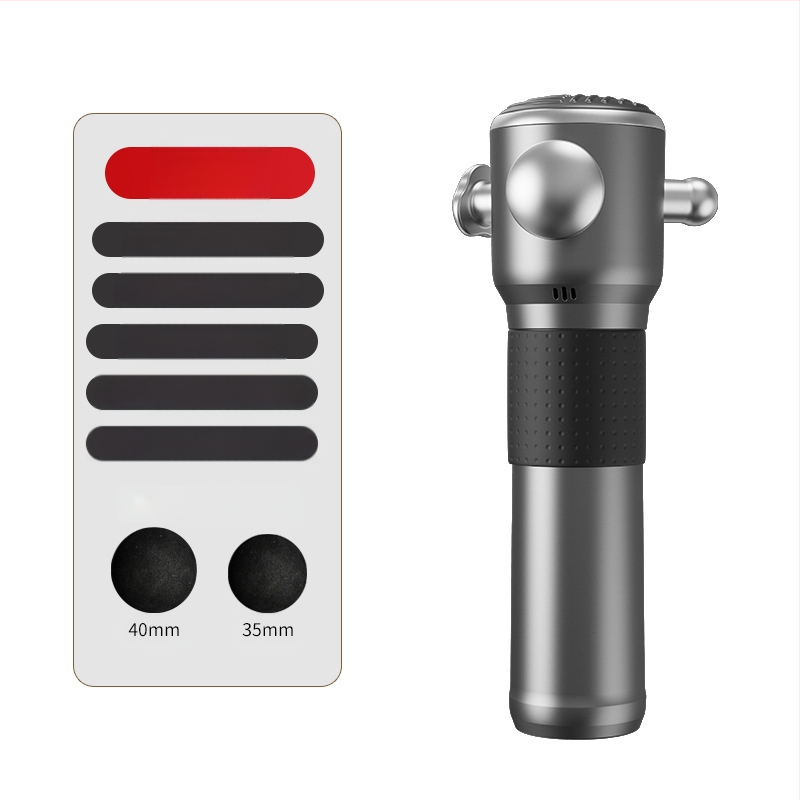 Masážny prístroj na fascia s bezkartovým motorom, LCD displej, 3 rýchlosti, 3 nadstavce, zabudovaná batéria 1200–2000 mAh (3–6 h)