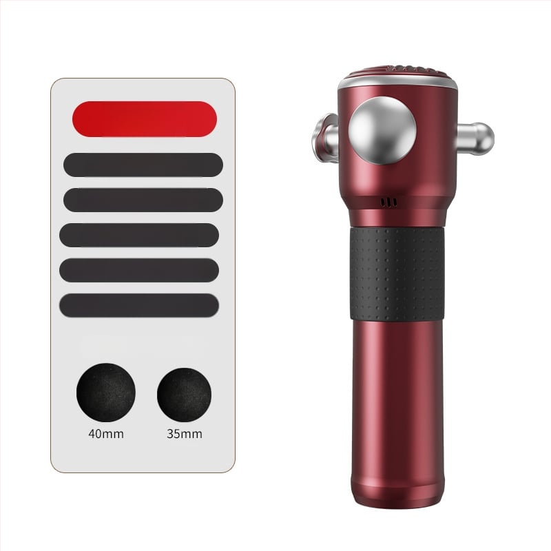 Masážny prístroj na fascia s bezkartovým motorom, LCD displej, 3 rýchlosti, 3 nadstavce, zabudovaná batéria 1200–2000 mAh (3–6 h)