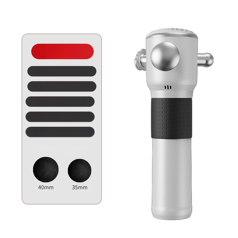 Masážny prístroj na fascia s bezkartovým motorom, LCD displej, 3 rýchlosti, 3 nadstavce, zabudovaná batéria 1200–2000 mAh (3–6 h)