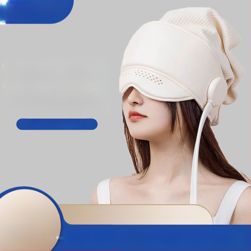 Galvas masāžas helmets ar integrētu galvas un acu masku, uzlādējams, gaisa Maisa masāža, 3 ātrumi, vadība ar pogu, modelis HD-01