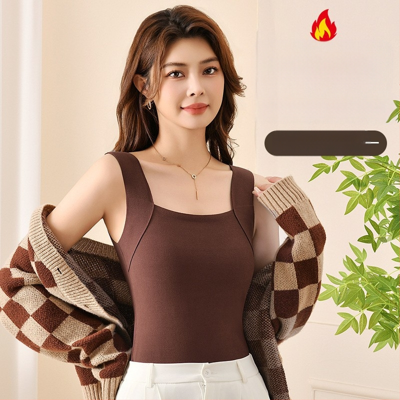 Vesta termică pentru femei Derong cu cupă încorporată și pernă pentru bust, interior periat, acrilic 30–50%