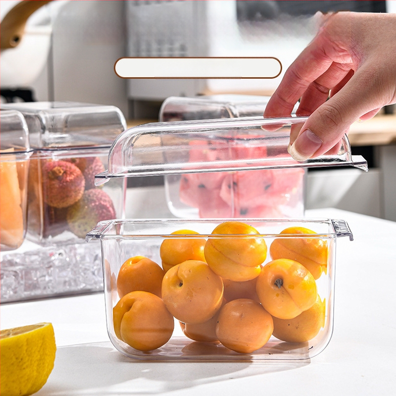 Portatīva augļu un dārzeņu uzglabāšanas kārba ar vāku – putekļu un rūsas izturīga, mūsdienīgs minimālisma plastmasas korpuss (Guangdong izcelsme) • Pārvadāšana • Uzglabāšana • Crisper