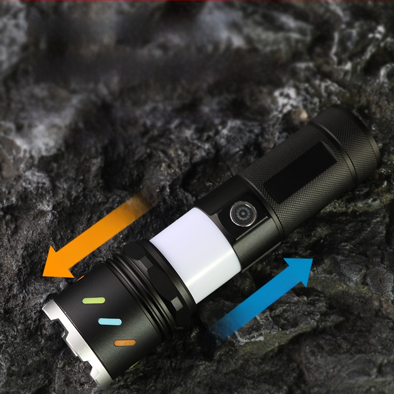 Xintu къмпинг лампа-фенер от алуминиева сплав, 4500mAh, 30W LED, телескопично увеличение, 360° въртене, ръчно зареждане