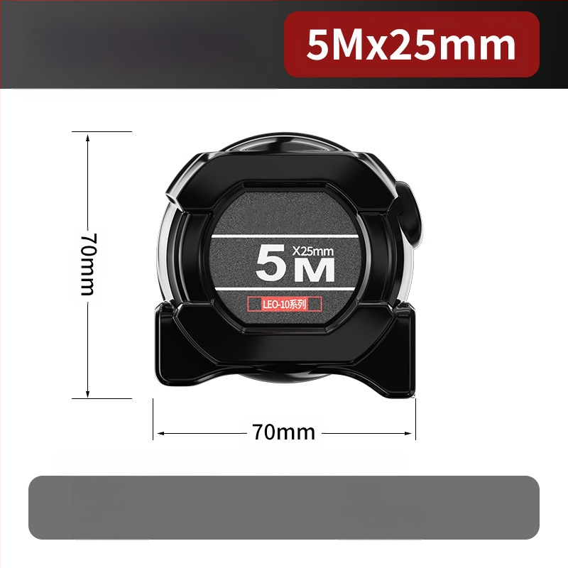 Acél mérőszalag automatikus zárással, kopásálló, leesés elleni, fluoreszkáló