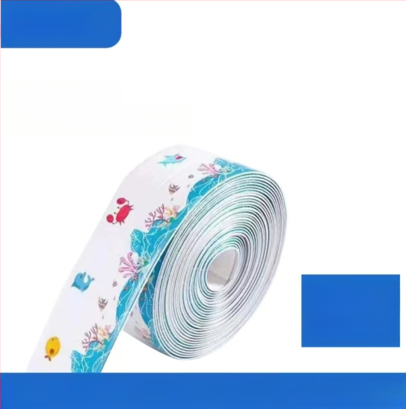 Pašlīmējoša pretsēnīšanas mala lente izlietnei, virtuvei un vannas istabai – PVC, ūdensizturīga, ainavas raksts, vienkāršs stils