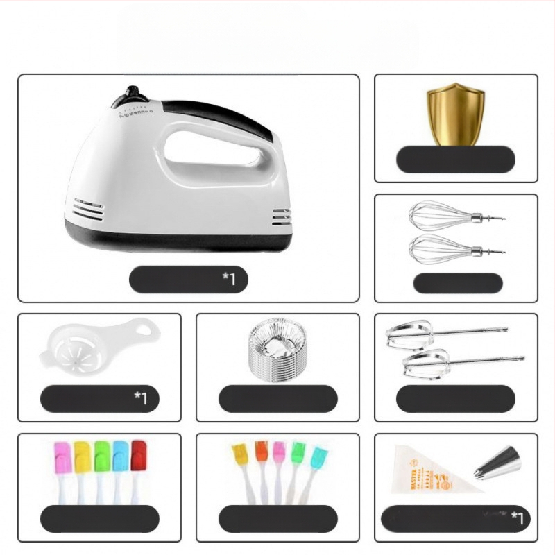 Elektrinis kiaušinių plakiklis, rankinis, 1001–1200 W, 7+ greičiai, maišymas, plakimas kiaušinių, tešlos minkymas, visiškai automatinis