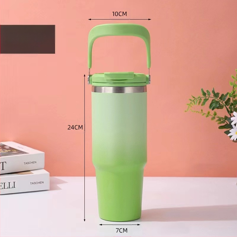 Термос-чаша с вакуумна изолация, вътрешност 304 неръждаема стомана, външна 201 неръждаема стомана, преносима автомобилна чаша с въже за носене, персонализирано лого