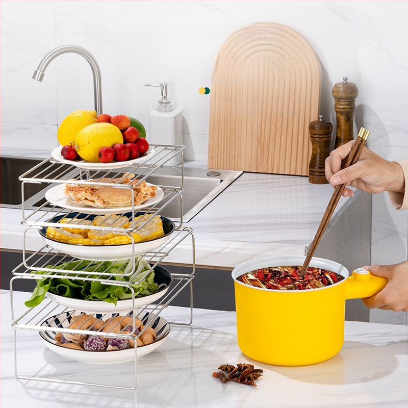 Вътрешен рафт за хладилник от неръждаема стомана – разделител за съхранение, Wan Jianing, стил светъл лукс