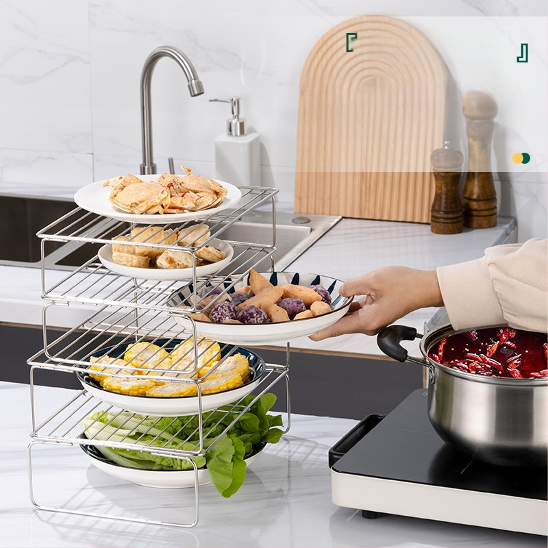 Вътрешен рафт за хладилник от неръждаема стомана – разделител за съхранение, Wan Jianing, стил светъл лукс