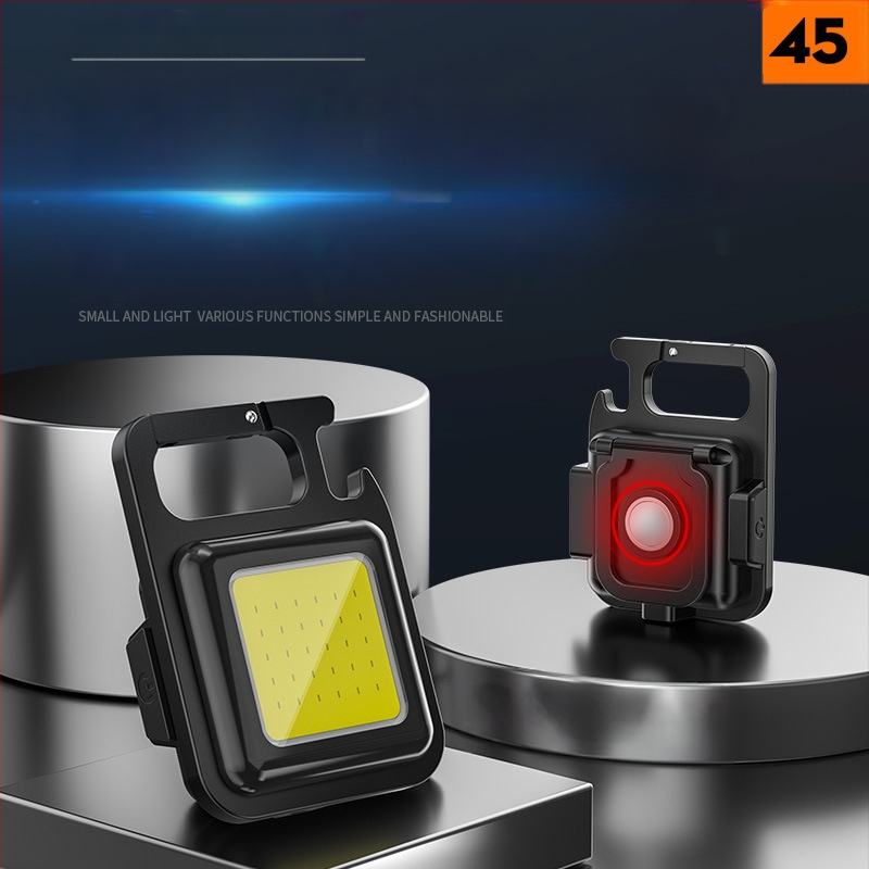 Фенерче за ключодържател – презареждаем, ултраярък за външни условия, компактна къмпинг лампа; COB светодиод, 3.7V, 10W, натисков превключвател