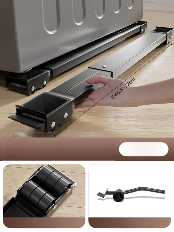 Μεταλλική βάση για πλυντήρια ρούχων και ψυγεία, κινητή και επεκτεινόμενη, με απορρόφηση κραδασμών και υψηλή αντοχή φόρτισης