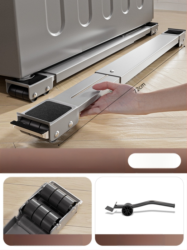 Μεταλλική βάση για πλυντήρια ρούχων και ψυγεία, κινητή και επεκτεινόμενη, με απορρόφηση κραδασμών και υψηλή αντοχή φόρτισης