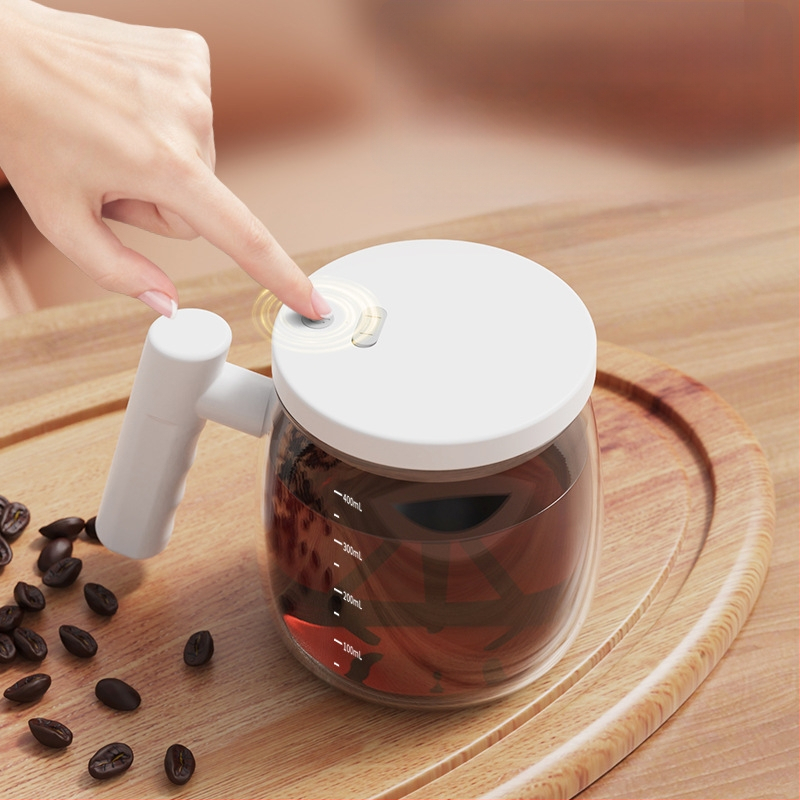 Електрическа стъклена чаша за кафе с автоматично разбъркване, преносима офисна чаша, възможност за персонализация с лого, тегло 542 g