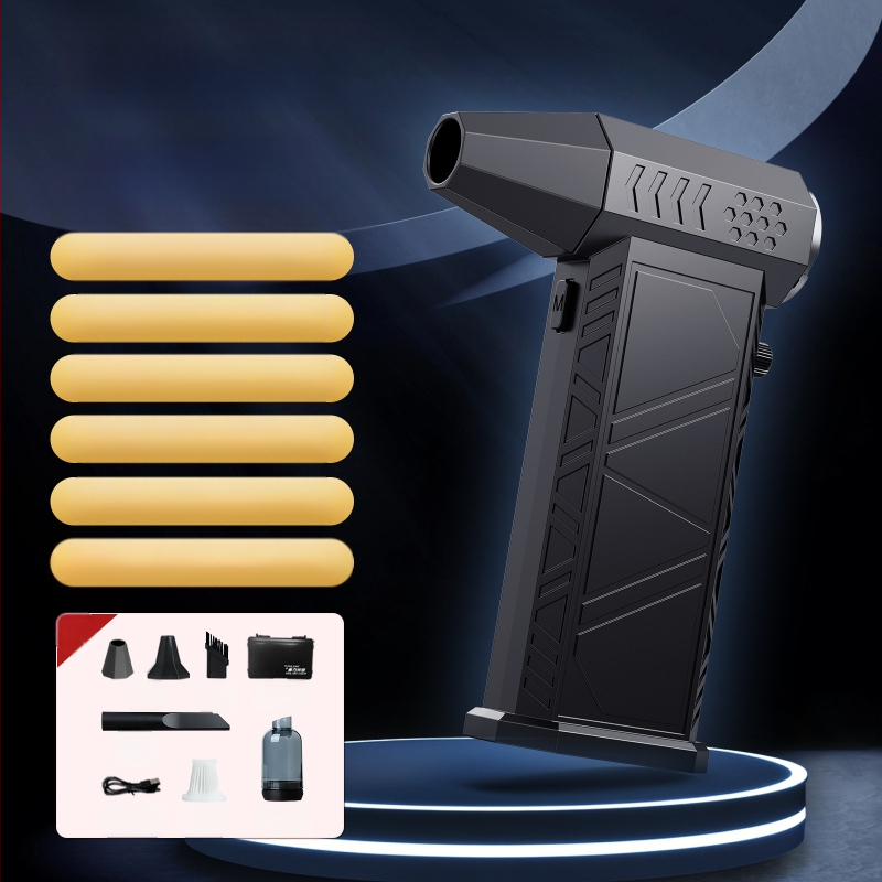 X6 Turbo palapinės ventiliatorius — nešiojamas belaidis, įkraunama 4000 mAh baterija, veikimo laikas 6–8 valandos, triukšmas 51–60 dB