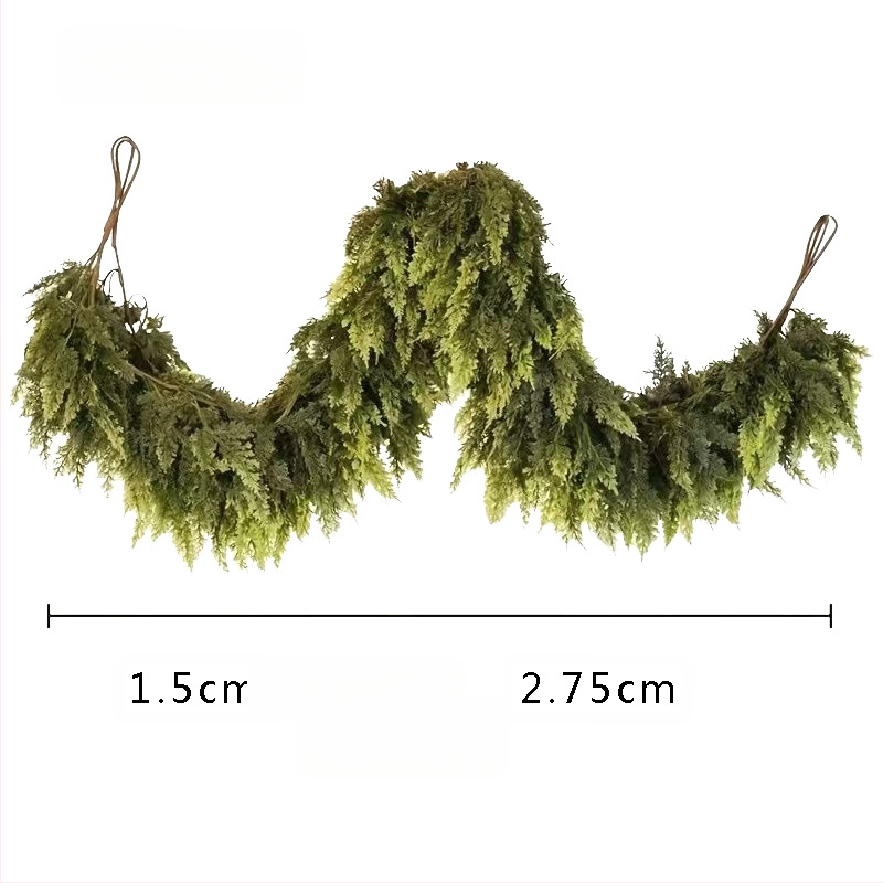 Χριστουγεννιάτικη κρεμάστρα διακόσμησης ντουλαπιού: Norfolk Pine Rattan — PE μαλακό κόλλα, μαλακή χύτευση πλαστικού, σειρά Christmas Cane, προσαρμοσμένο μήκος και πυκνότητα