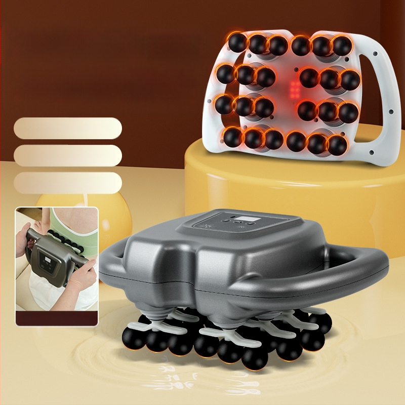 Fascių masažierius su LCD ekranu, 6+ antgaliai, įmontuota baterija, 5+ greičiai, žemas triukšmo lygis 36–45 dB