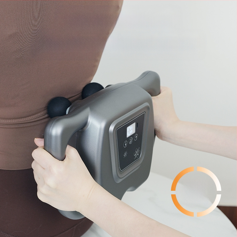 Fascių masažierius su LCD ekranu, 6+ antgaliai, įmontuota baterija, 5+ greičiai, žemas triukšmo lygis 36–45 dB