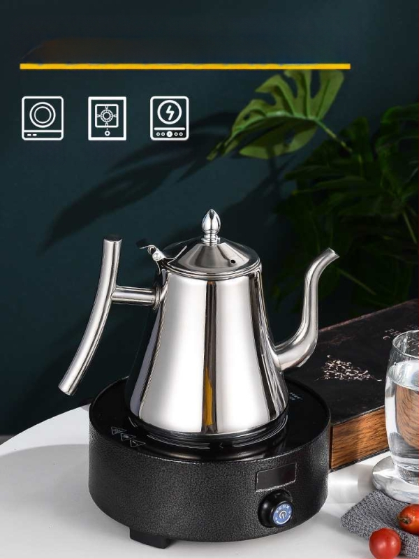 Τσαγιέρα από ανοξείδωτο ατσάλι με φίλτρο, συμβατή με εστίες επαγωγής, για οικιακή/ξενοδοχειακή χρήση