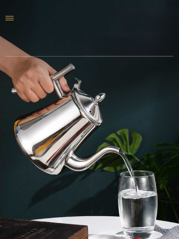 Τσαγιέρα από ανοξείδωτο ατσάλι με φίλτρο, συμβατή με εστίες επαγωγής, για οικιακή/ξενοδοχειακή χρήση