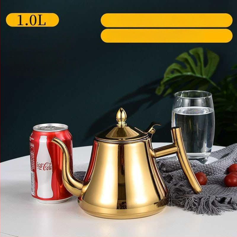 Τσαγιέρα από ανοξείδωτο ατσάλι με φίλτρο, συμβατή με εστίες επαγωγής, για οικιακή/ξενοδοχειακή χρήση