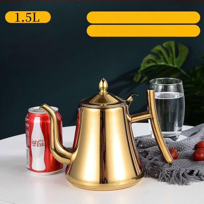 Τσαγιέρα από ανοξείδωτο ατσάλι με φίλτρο, συμβατή με εστίες επαγωγής, για οικιακή/ξενοδοχειακή χρήση