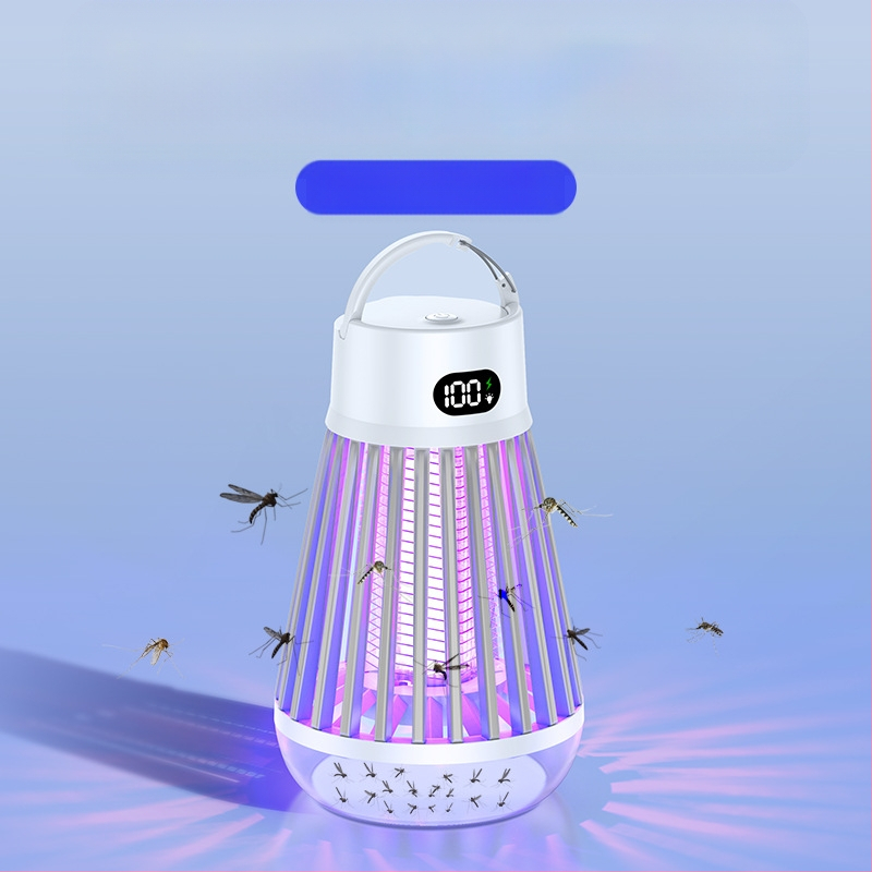 Komarų naikintuvo lemputė, nešiojama vidaus/ lauko elektroninė gaudyklė, modelis J03, lempos vamzdelis su purpurinėmis šviesos karoliukais, 3.7V, pritaikymas galimas