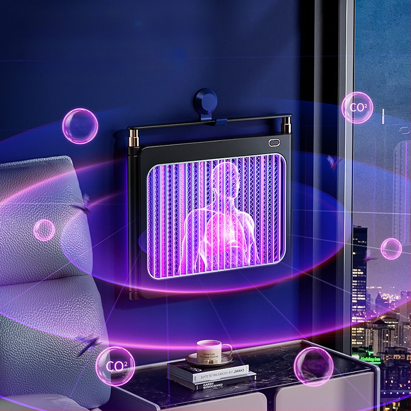 LED Λαμπτήρας Κουνουπιών, τοίχου/επιτραπέζιος διπλής χρήσης, κάλυψη 21–30㎡, αλουμινένιο πλέγμα, ηλεκτροσόκ για εξολόθρευση κουνουπιών, ενσωματωμένη μπαταρία 1001–1600mAh