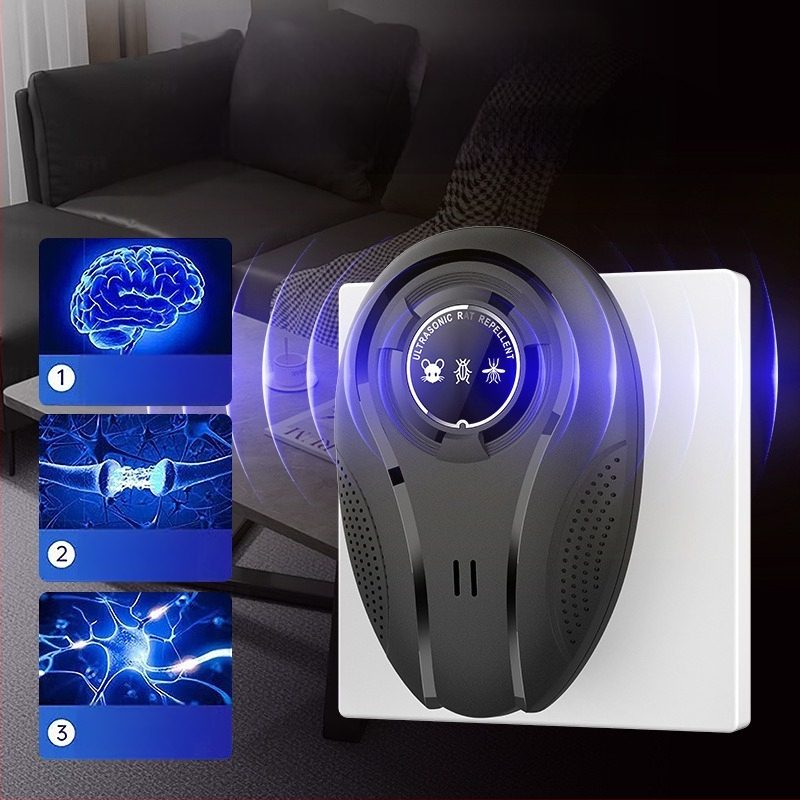 Ultragarsinis pelių atbaidiklis, Smart electronic mouse repeller, ABS korpusas, įtampa 1,5 V, dažnių diapazonas 12–100 kHz