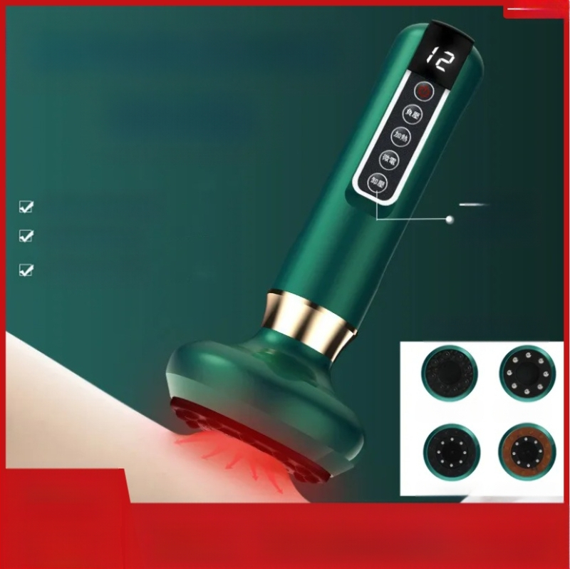 Elektrinis masažo ir kupavimo įrenginys su įkraunama maitinimo šaltiniu, mygtukų valdymas, 4 greičiai, temperatūros reguliavimas, 1200 mAh baterija