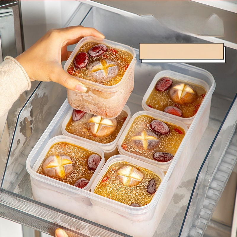 Контейнер за замразяване на супи, разделени порции, кутия за съхранение на храна, хранителен клас, PP материал, подходящ за фризер и хладилник