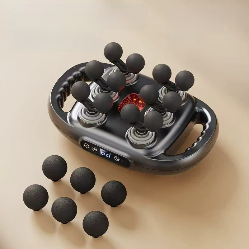 Daugiagalvis fascia masažuoklis su šepetėliu varikliu, 6+ galvų, 5+ pavarų, įmontuota baterija 2000–4000 mAh, triukšmas mažesnis nei 36 dB