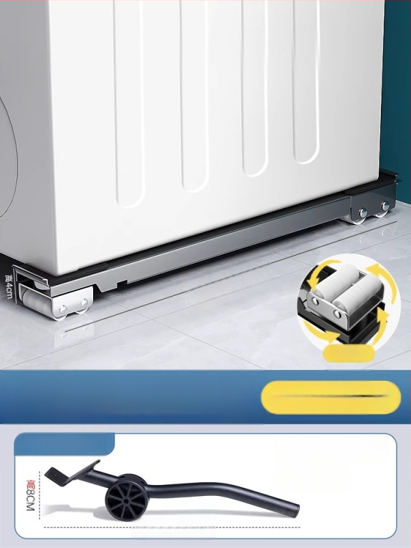 Pagrindas skalbimo mašinai su judančiais ratukais ir anti-vibracijos pagalvėlėmis (Medžiaga: Plastikas; Prekės ženklas: Mink; Funkcija: Be įrengimo)