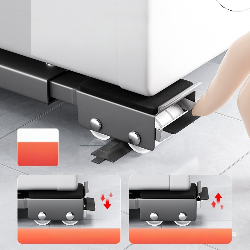 Pagrindas skalbimo mašinai su judančiais ratukais ir anti-vibracijos pagalvėlėmis (Medžiaga: Plastikas; Prekės ženklas: Mink; Funkcija: Be įrengimo)