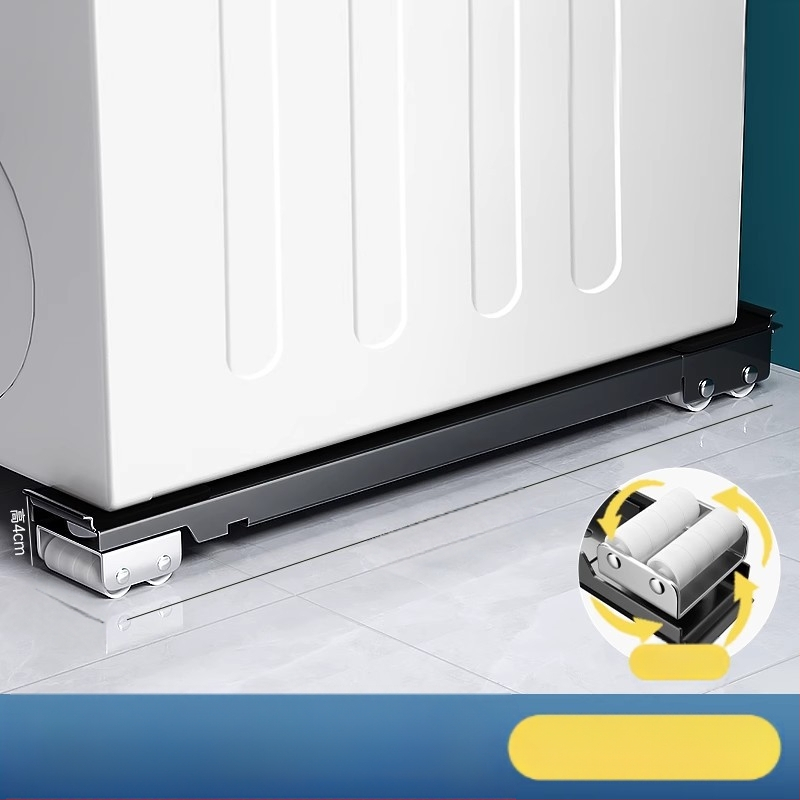 Pagrindas skalbimo mašinai su judančiais ratukais ir anti-vibracijos pagalvėlėmis (Medžiaga: Plastikas; Prekės ženklas: Mink; Funkcija: Be įrengimo)