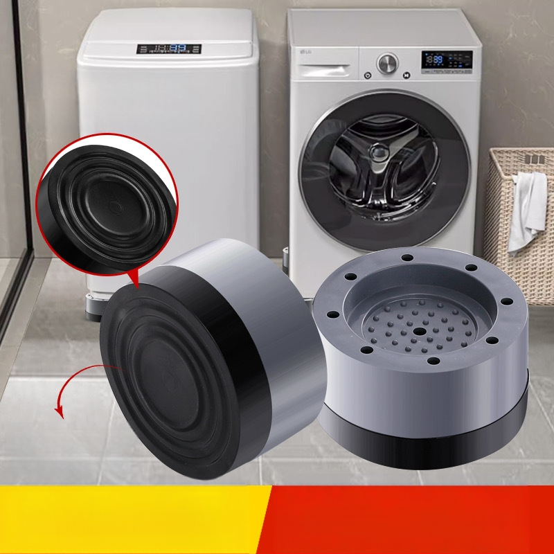 Skalbiamosios mašinos kojų pagalvėlės — neslidžios, slopina vibracijas, aukštinimo kilimėliai, iš plastiko; modernus minimalistinis stilius